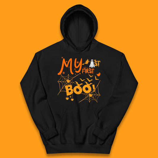 My First Boo Halloween Funny Boo Ghost Spooky Vibes Kids Hoodie