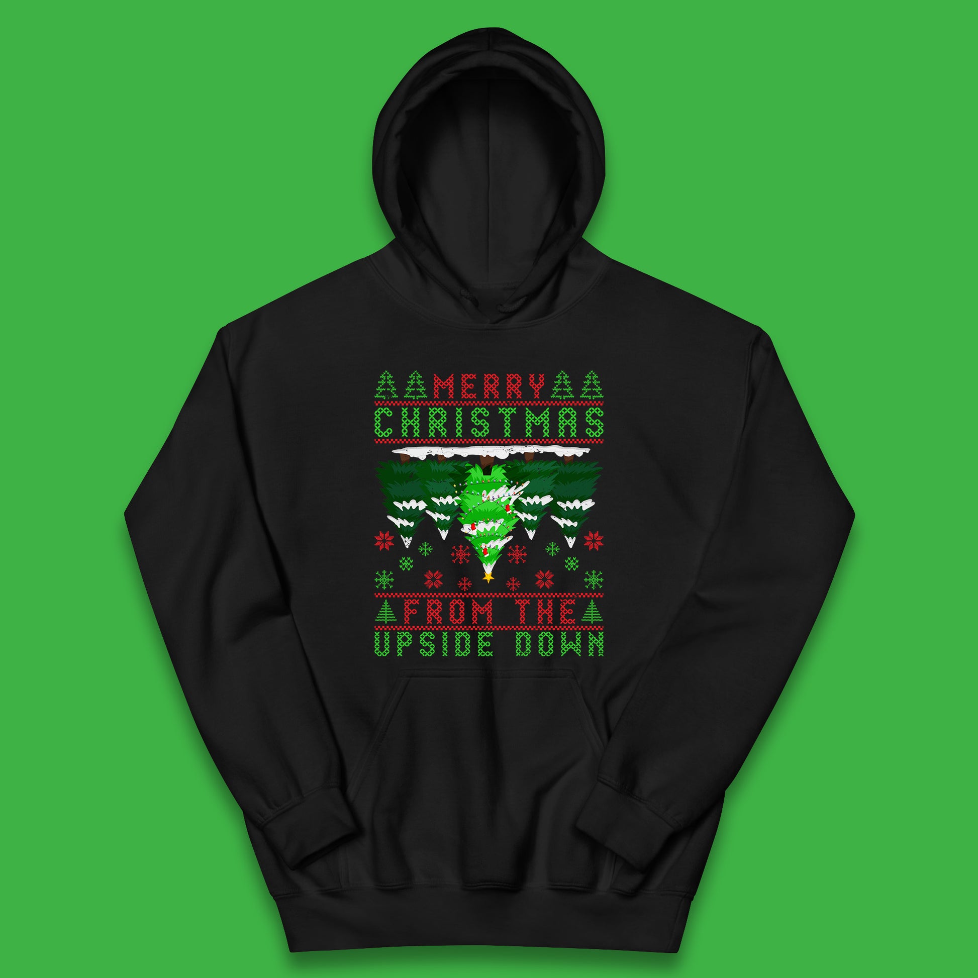 merry christmas from the upside down tree hoodie