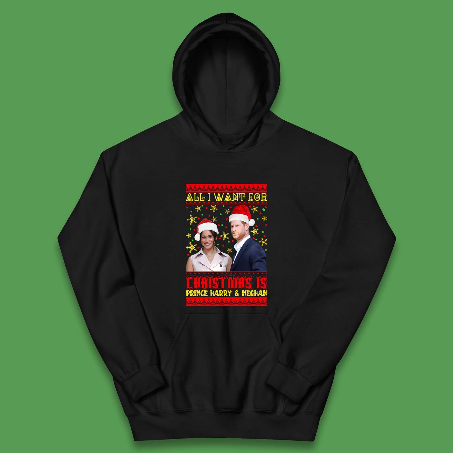 Prince Harry & Meghan Christmas Kids Hoodie