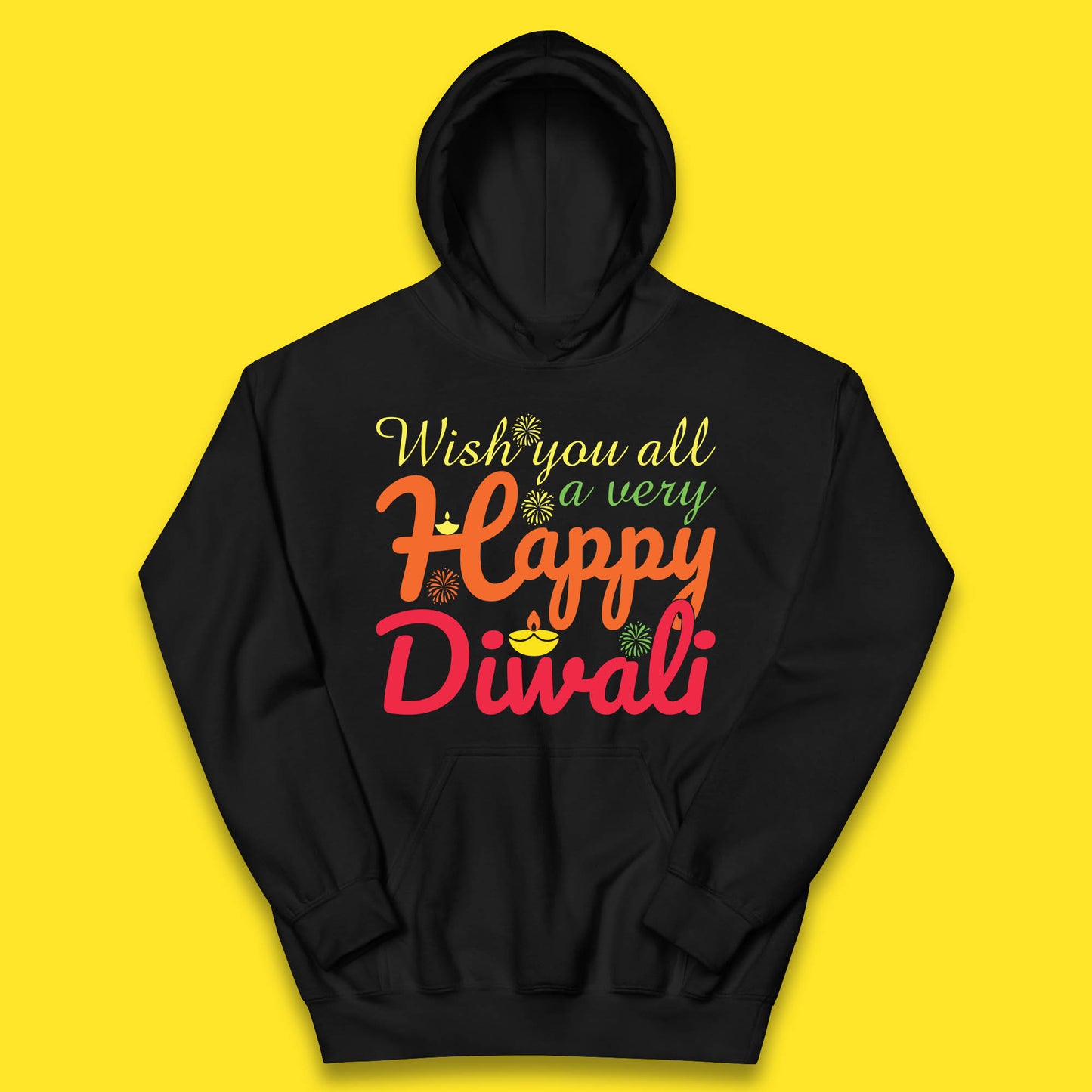 Wish You All A Very Happy Diwali Festival Of Lights Indian Diwali Holiday Celebration Kids Hoodie