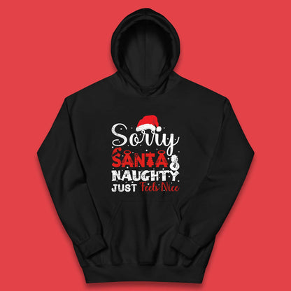 santa naughty christmas kids hoodie