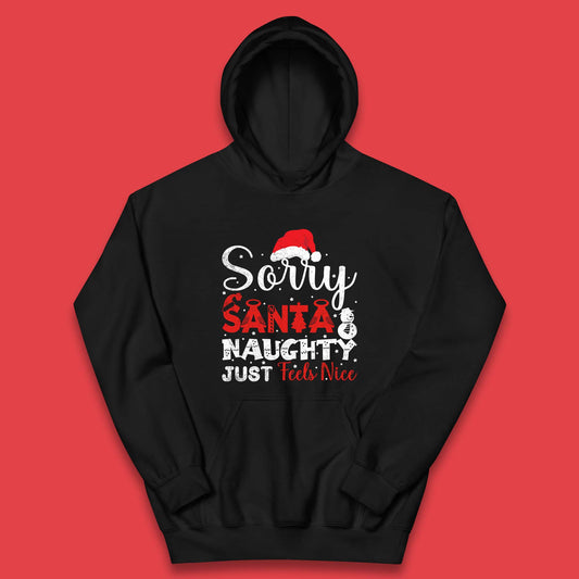 santa naughty christmas kids hoodie