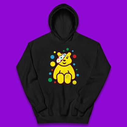 Children In Need Sitting Spotty Pudsey Bear Charity Raising Spotty Day Kids Hoodie