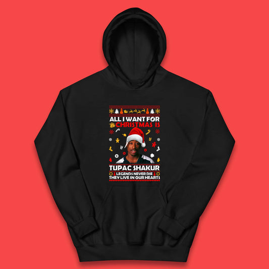 Tupac Shakur Christmas Kids Hoodie