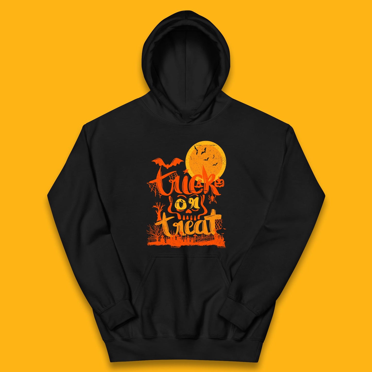 Trick Or Treat Happy Halloween Horror Scary Spooky Season Halloween Vibes Kids Hoodie