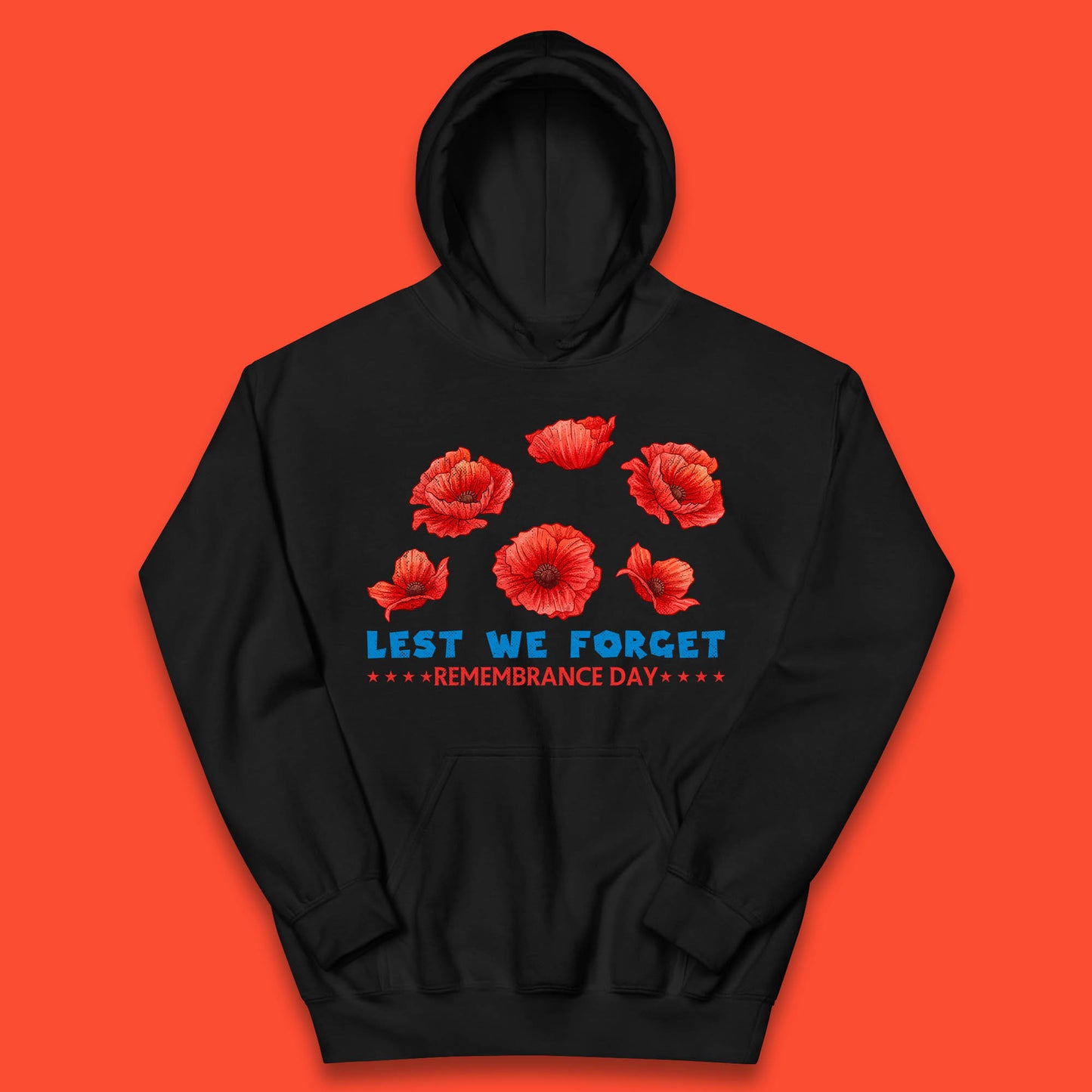 Lest We Forget Remembrance Day Poppy Flowers British Armed Forces Day Kids Hoodie