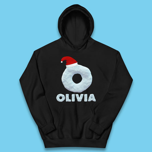 personalised snow style initial letter hoodie