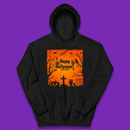 Happy Halloween Witch Hand Cross Sign Scary Pumpin Spooky Terrific Halloween Night Kids Hoodie