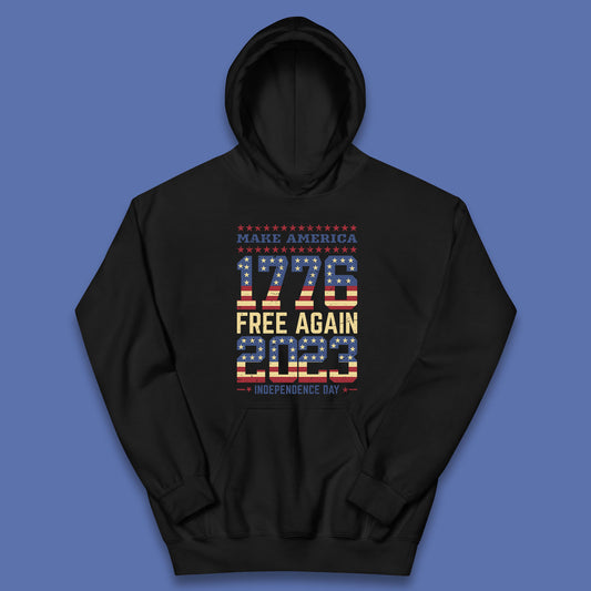 Make America Free Again 1776-2023 Independence Day Funny Free Speech Kids Hoodie