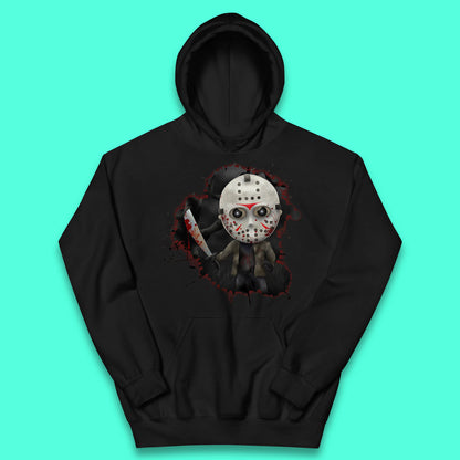 Chibi Jason Voorhees Holding Bloody Knife Halloween Friday The 13th Horror Movie Character Kids Hoodie