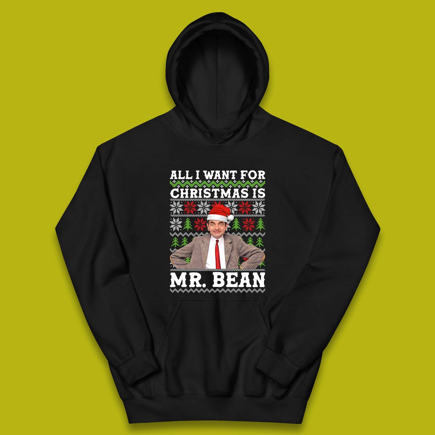 Want Mr Bean For Christmas Kids Hoodie