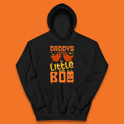 Daddy's Little Boo Funny Halloween Little Boo Ghost Kids Hoodie