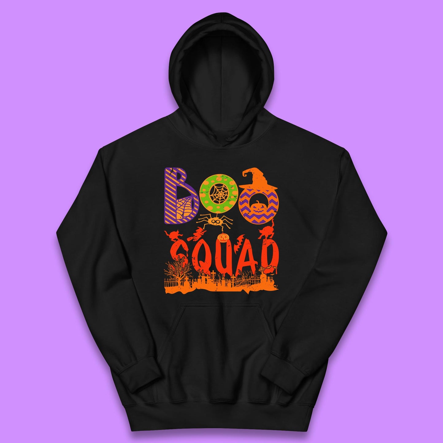 Boo Squad Halloween Matching Costume Horror Boo Crew Kids Hoodie