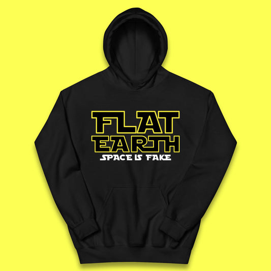 Flat Earth Space Is Fake Funny Conspiracy The Force Awakens Inspired NASA Lies Star Wars Inspired Kids Hoodie