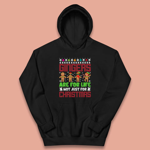 Gingers Are For Life Not Just For Christmas Gingers Lovers Ugly Xmas Gingerbread Cookies Kids Hoodie