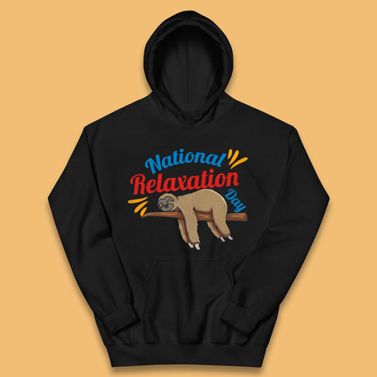 National Relaxation Day Sleeping Sloth Funny Sloth Nap Lazy Sloth Kids Hoodie