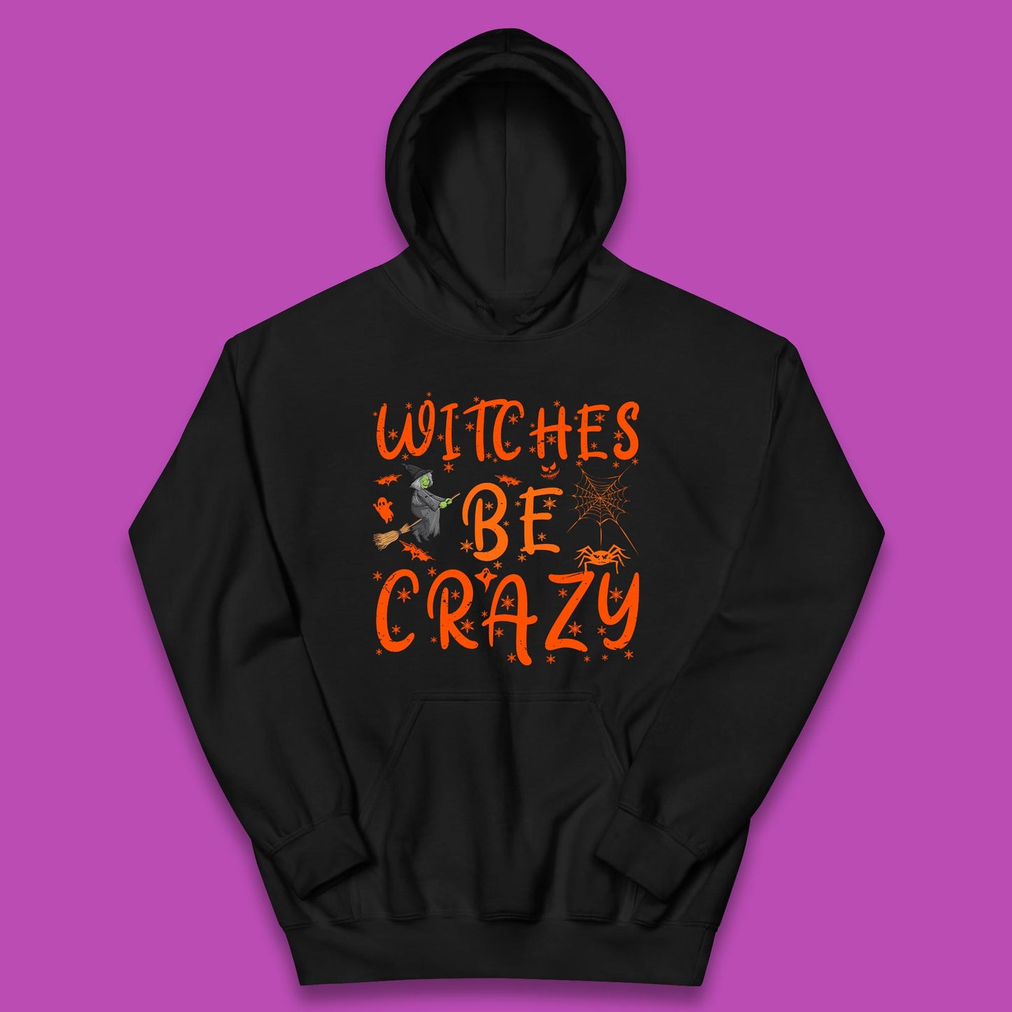 Witches Be Crazy Halloween Basic Witch Witches Be Trippin Witchy Halloween Quote Kids Hoodie