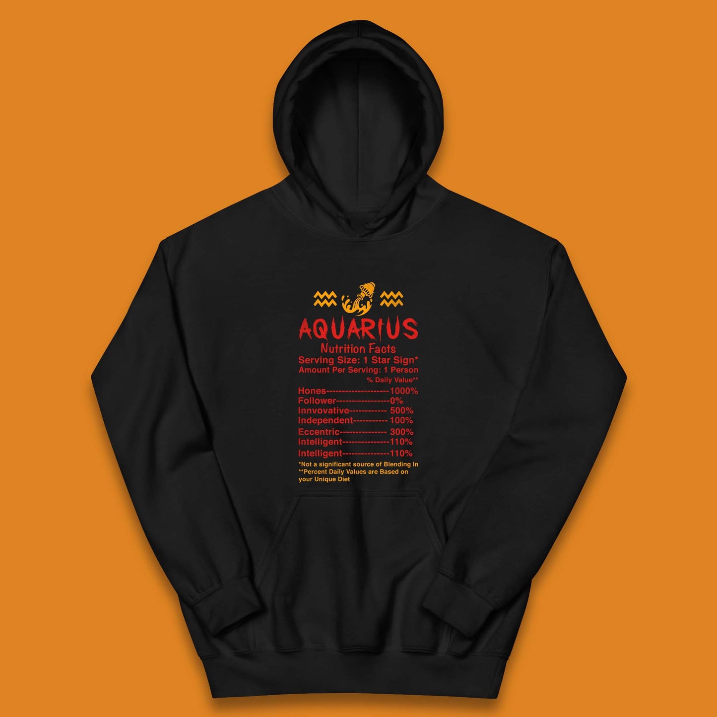 Aquarius Nutrition Facts Kids Hoodie