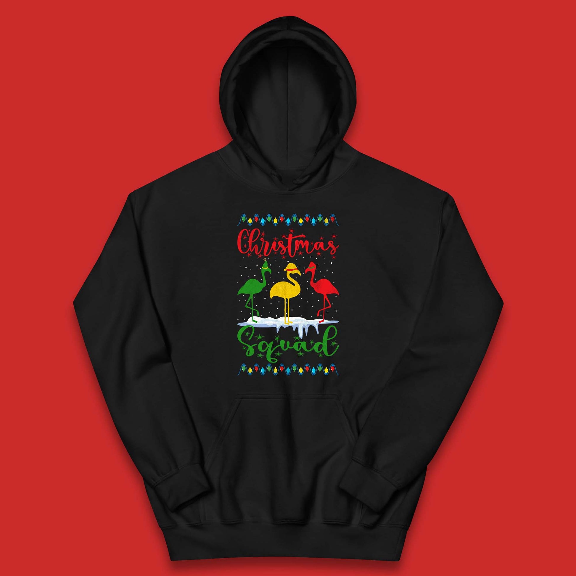 flamingos christmas hoodie