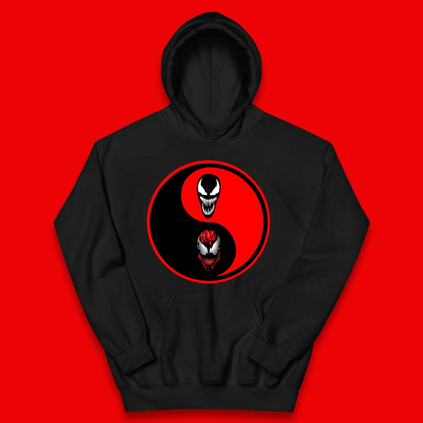 Marvel Comics Carnage And Venom Fictional Movie Character Anime Yin Yang Spoof Kids Hoodie