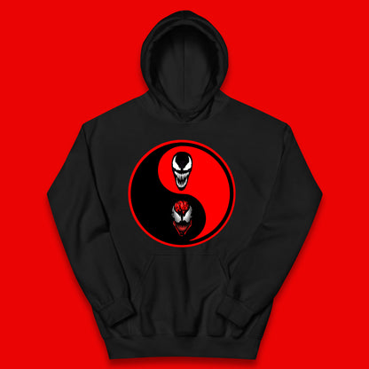 Marvel Comics Carnage And Venom Fictional Movie Character Anime Yin Yang Spoof Kids Hoodie