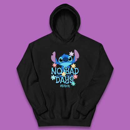Disney Lilo & Stitch No Bad Days Stitch Cartoon Character Ohana Stitch Lover Kids Hoodie