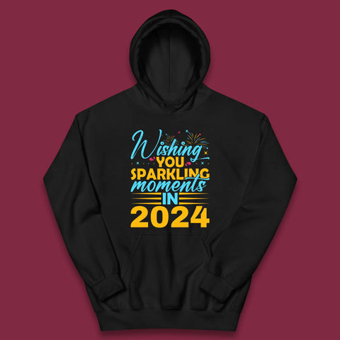 Wishing You Sparkling Moments in 2024 Kids Hoodie