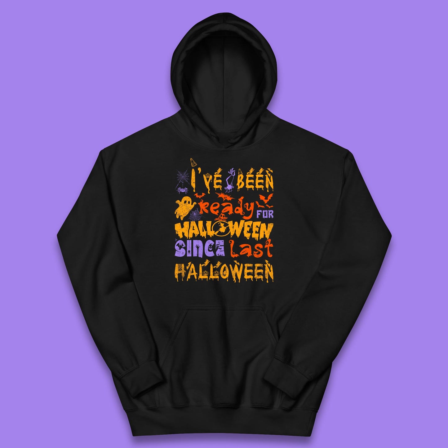 I've Been Ready For Halloween Since Last Halloween Pumpkin Spice Spooky Vibes Kids Hoodie
