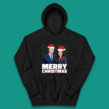 Prince William & Kate Merry Christmas Kids Hoodie