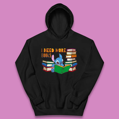 Stitch Reading A Book Kids Hoodie