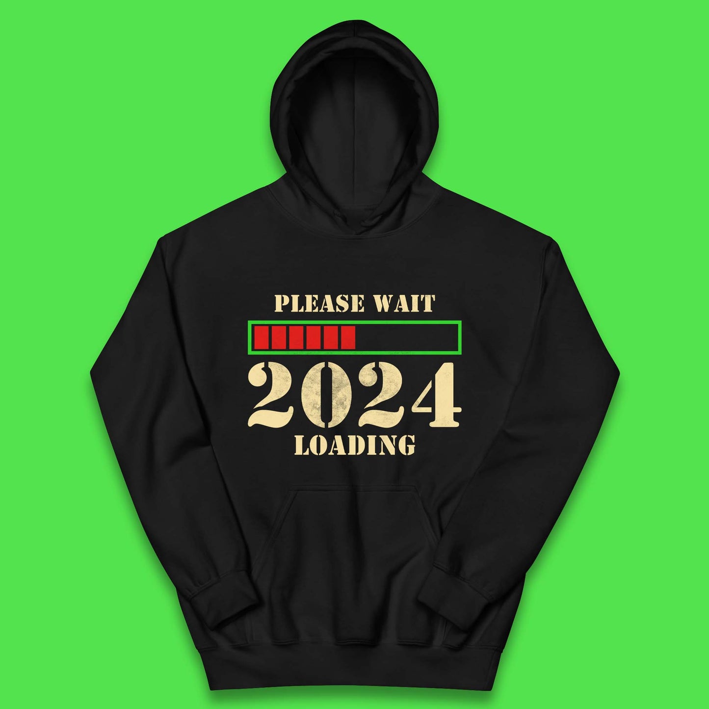 Please Wait 2024 Loading Kids Hoodie