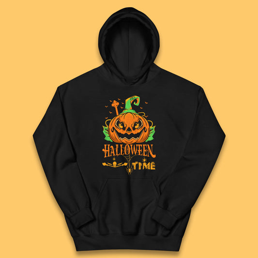 Halloween Time Scary Face Jack O Lantern Horror Pumpkin Halloween Scary Night Kids Hoodie