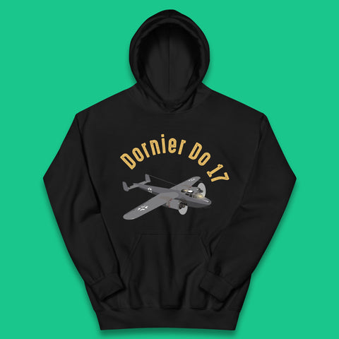 Dornier Do 17 Twin Engined Light Bomber Vintage Retro Military Fighter Jets World War II Remembrance Day Royal Air Force Kids Hoodie