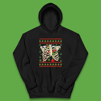 Christmas Ribs Skeleton Kids Hoodie