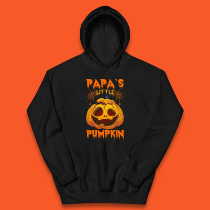 Papa's Little Pumpkin Halloween Jack-o-lantern Witch Hat Scary Evil Pumpkin Kids Hoodie