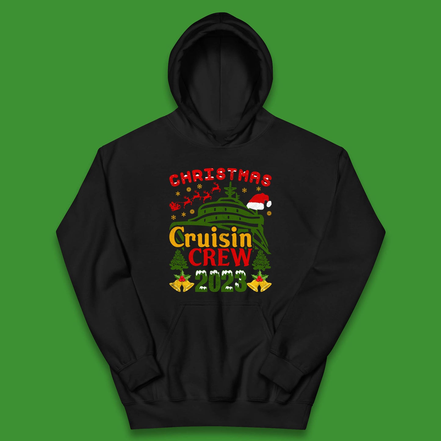 Christmas Cruisin Crew 2023 Xmas Cruise Vacation Cruising Squad Kids Hoodie