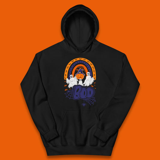 Halloween Boo Ghosts With Witch Pumpkin Scary Spooky Season Kids Hoodie