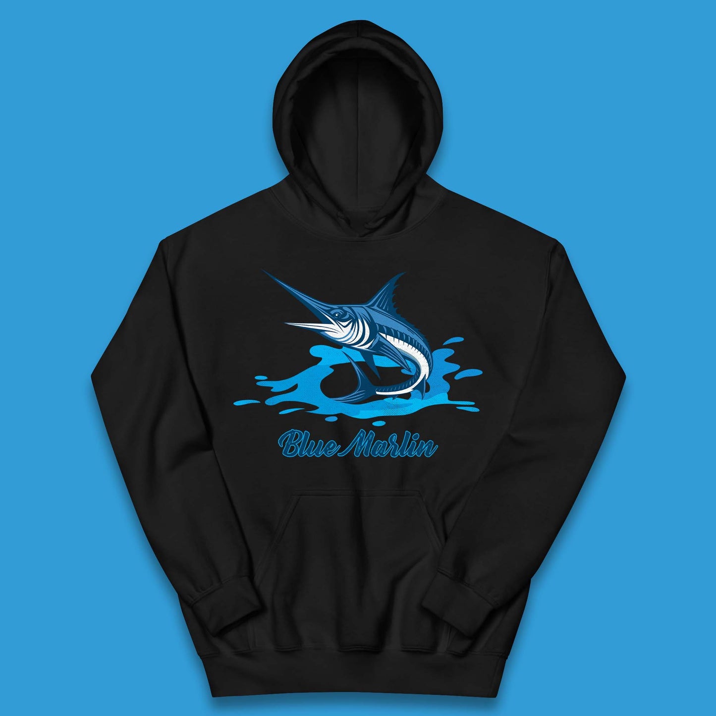 Blue Marlin Fishing Kids Hoodie