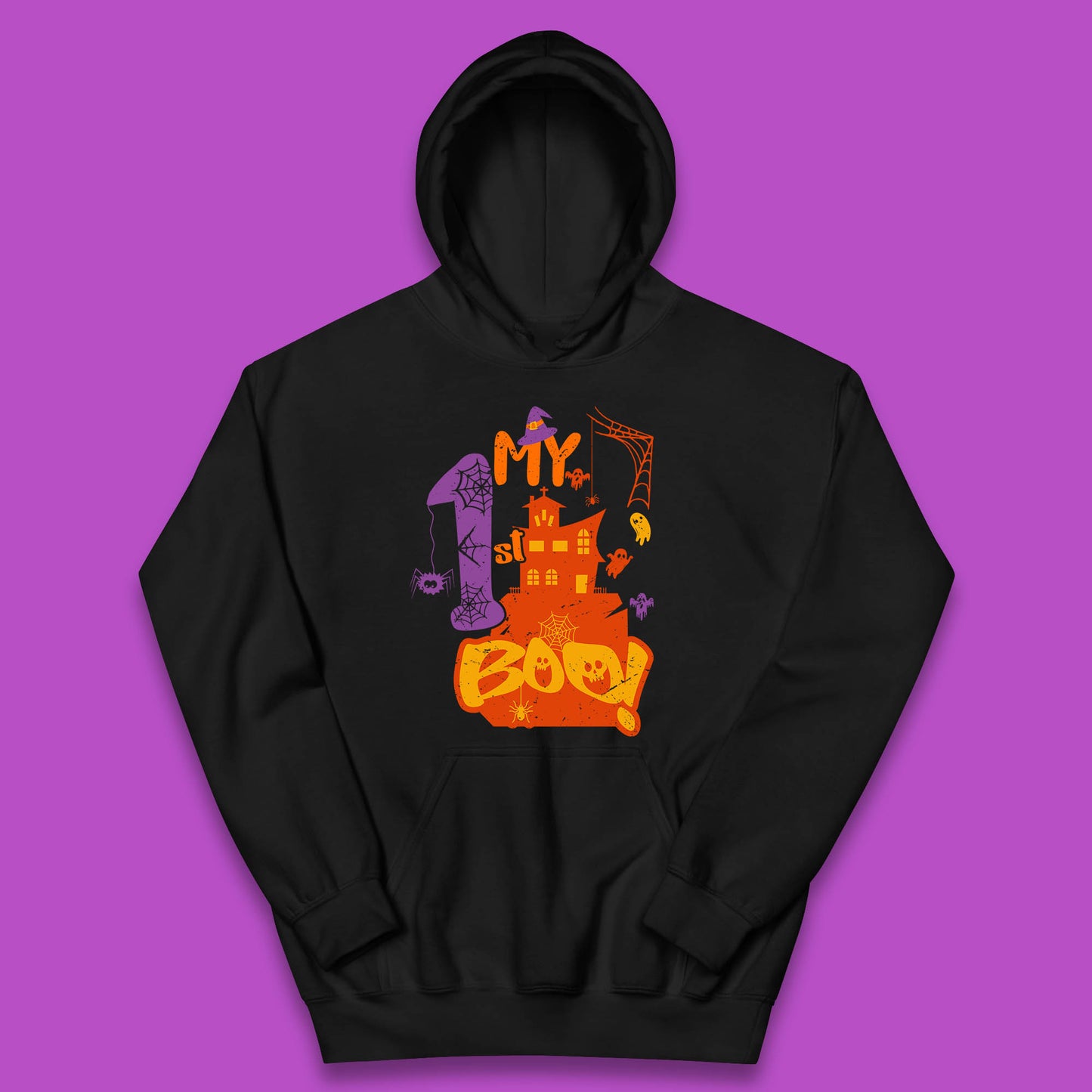 My 1st Boo Halloween Horror Scary Witch House Spooky Season Kids Hoodie