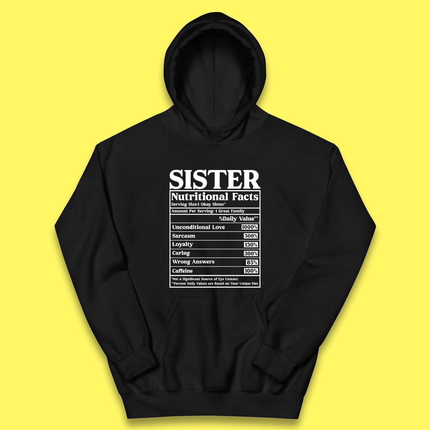 Sister Nutrition Facts Kids Hoodie