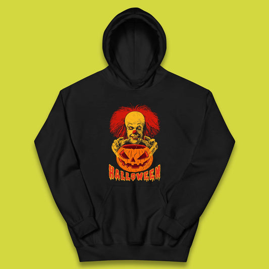 Pennywise Clown Hands Halloween Pumpkin IT Pennywise Clown Horror Movie Fictional Character Kids Hoodie