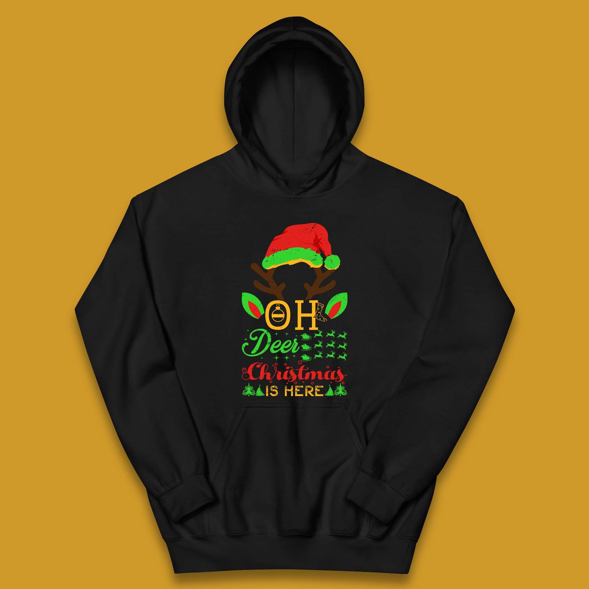 oh deer christmas is here hoodie