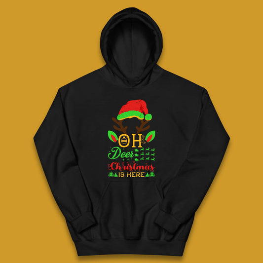 oh deer christmas is here hoodie