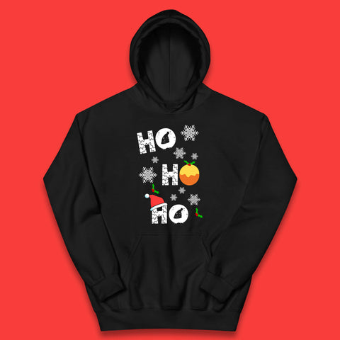 Ho Ho Ho Christmas Santa Hat Happy Christmas Pudding Xmas Festive Kids Hoodie