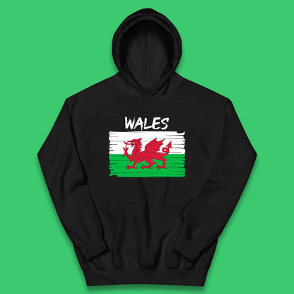Welsh Dragon Flag Of Wales Saint Welsh Sant Dewi St. David's Day Dragon Flag Kids Hoodie
