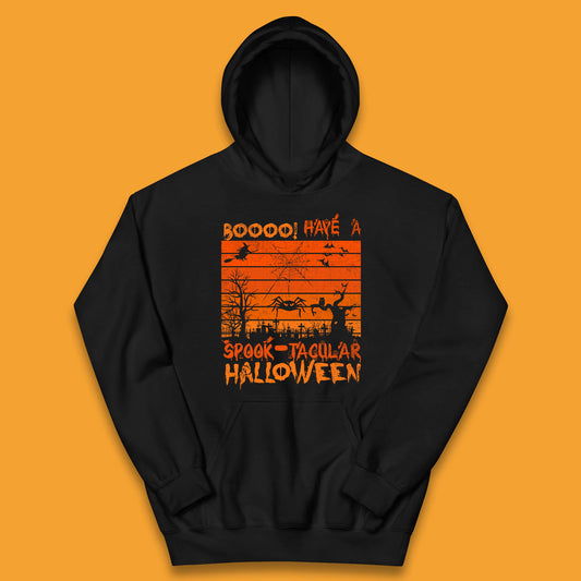 Booo Have A Spook Tacular Halloween Graveyards With Dead Tree Horror Scary Kids Hoodie