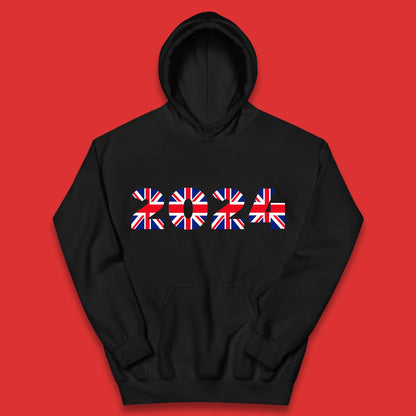 New Year 2024 UK Flag Kids Hoodie