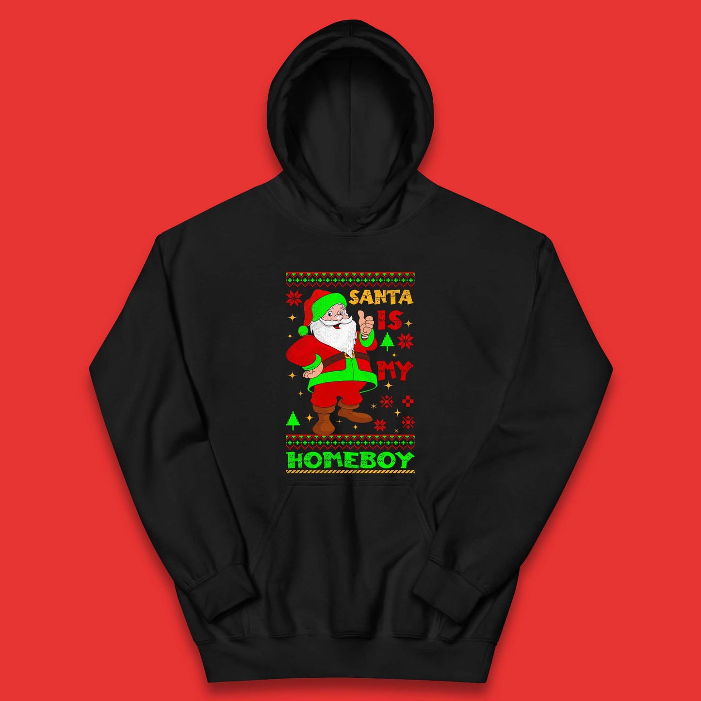 Santa Is My Homeboy Christmas Kids Hoodie