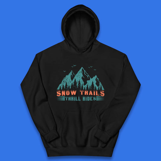 Snow Trail Thrill Rides Kids Hoodie