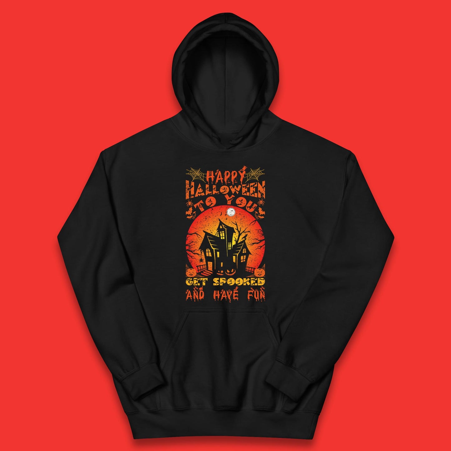 Happy Halloween To You Get Spooked And Have Fun Halloween Horror Hunted House Kids Hoodie